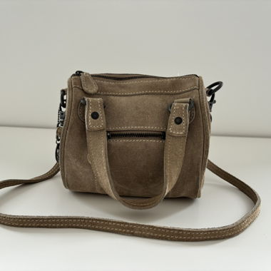 Small suede bag