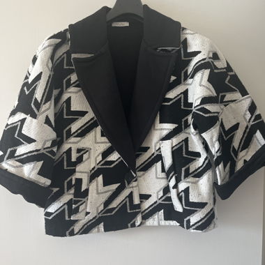 Giacca blazer motivo nero e bianco