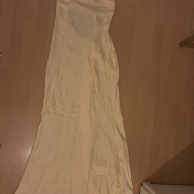 Yellow satin dress