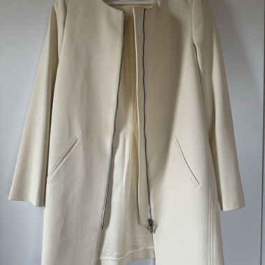 Cream long zip coat (spring/summer)