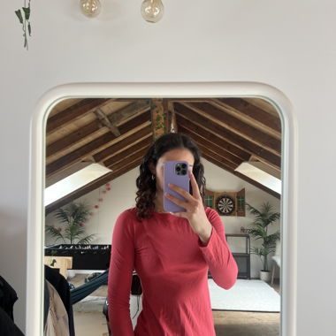 T-shirt manches longues basique rouge