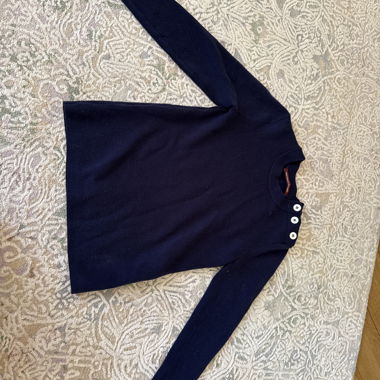 Navy long-sleeve top with crew neck