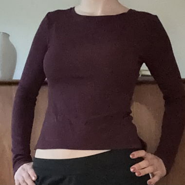 Burgundy Long-Sleeve Top