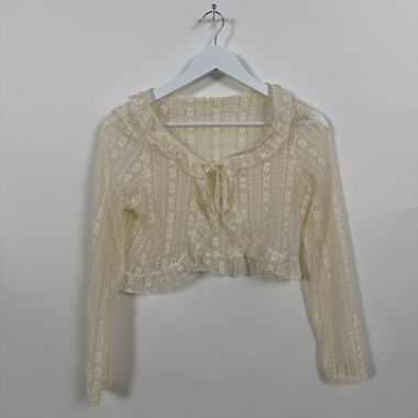 Spitzen-Cropped-Cardigan