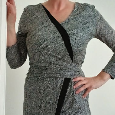 Hugo Boss Black & White Elegant Dress Size M