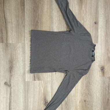 Maglia a Maniche Lunghe a Coste Marrone