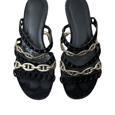 Sandali neri con catena scorrevole - HERMES