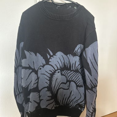 Black Flower Sweater