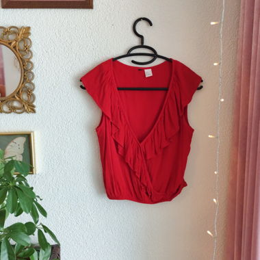 Rotes Blusen crop top