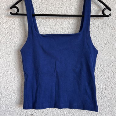 Débardeur côtelé bleu Zara taille S