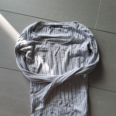 Light Grey Ribbed Long Sleeve