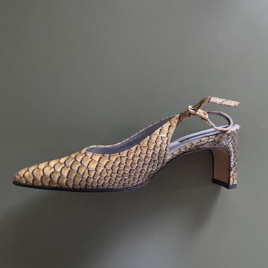 Escarpins slingback à imprimé serpent
