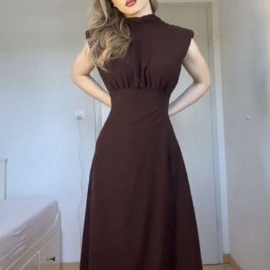 braunes maxi kleid