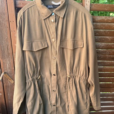 Veste chemise ZARA kaki