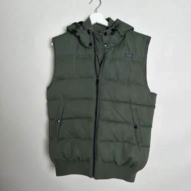 Green Puffer Hooded Vest