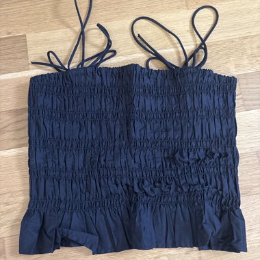 Black ruffle tube top