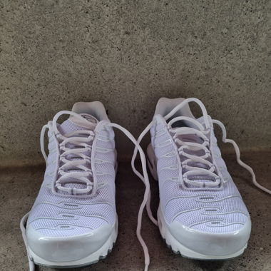 Nike Air Max Plus TN in Triple White. 