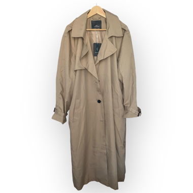 ONLY Curve longline trench coat in beige