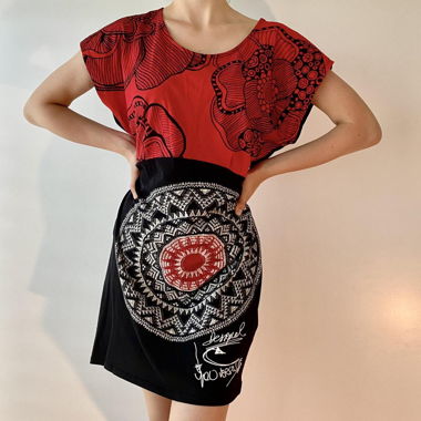 Desigual red and black dress