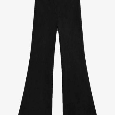Larga con dettaglio a righe - Pantaloni in tessuto - nero
