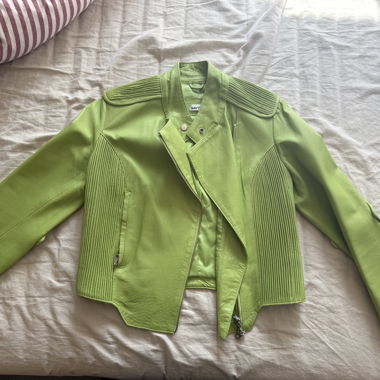 Green Leather Jacket Navyboot