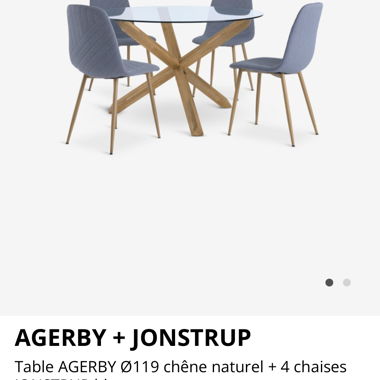 Round glass dining table AGERBY/JONSTRUP