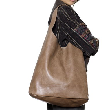 Brown Simili-Leather Tote Bag