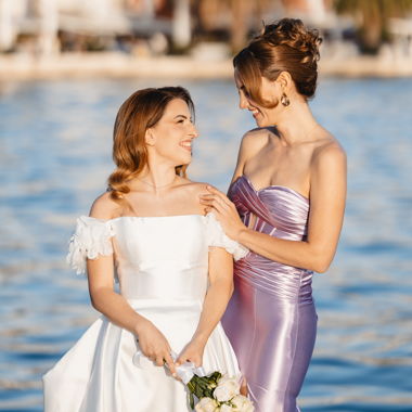 Lilac Satin Evening Dress