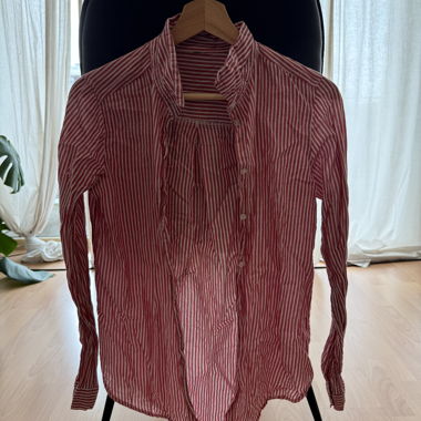 Camicia rigata rosso-bianco