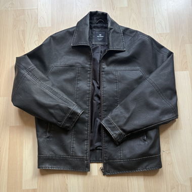 Giacca in ecopelle Pull&Bear nero/marrone scuro S