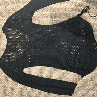 Black Knit Bikini Top