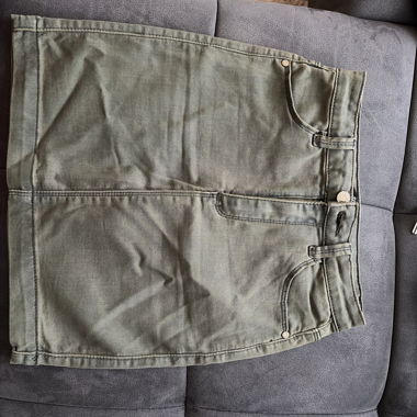 Gonna in jeans verde oliva