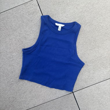 Top corto blu