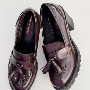 Scarpe tipo mocassino MTNG bordeaux con nappe – suola chunky