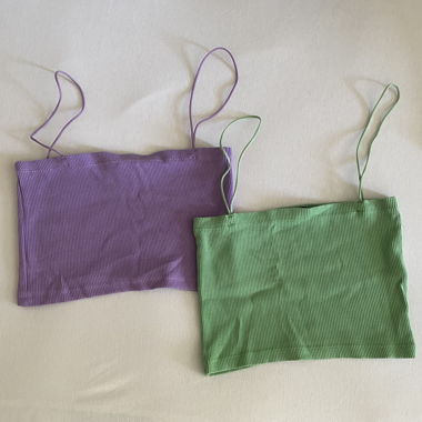 Set of 2 ribbed Zara tops with straps
