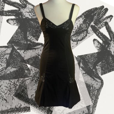 Beddazled Black Dress with Rhinestones