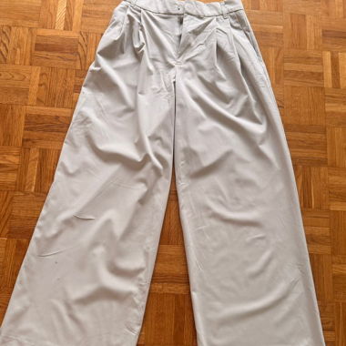 Zara cream wide-leg trousers