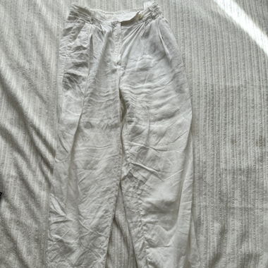 Pantalon en lin blanc