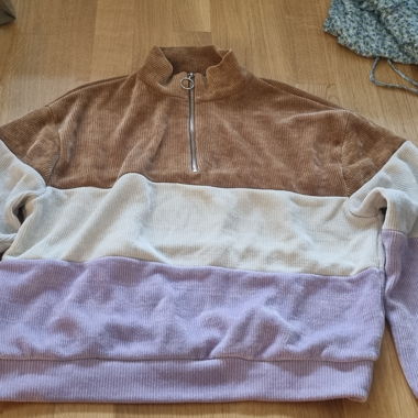 Cordpullover mit Reissverschluss