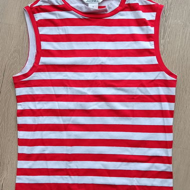 Top a righe rosso e bianco