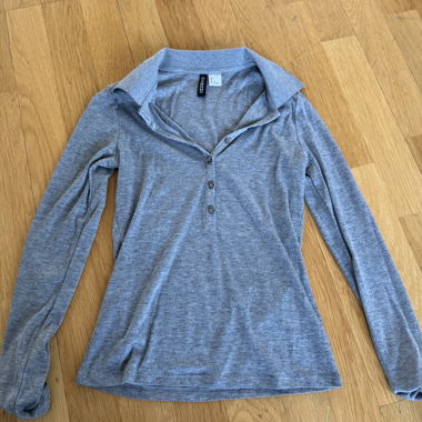Grey Button-Front Top