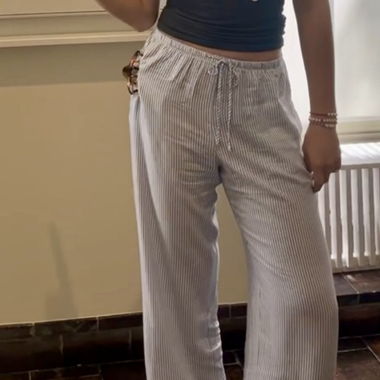 Striped flowy summer pants