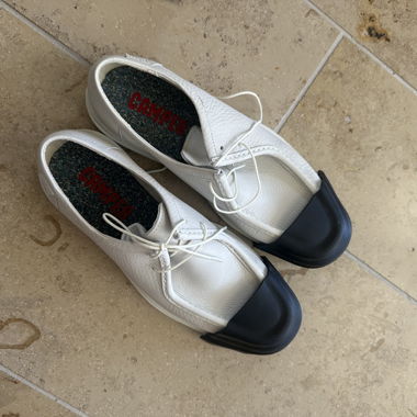 Camper white lace-up shoes