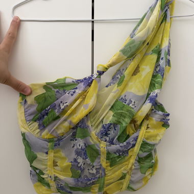 Floral asymmetrical top