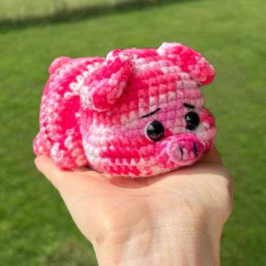 Häkelplüschtier rosa Ferkel