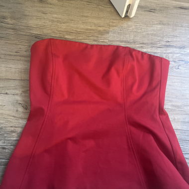 Rotes Bandeau-Corsage-Top