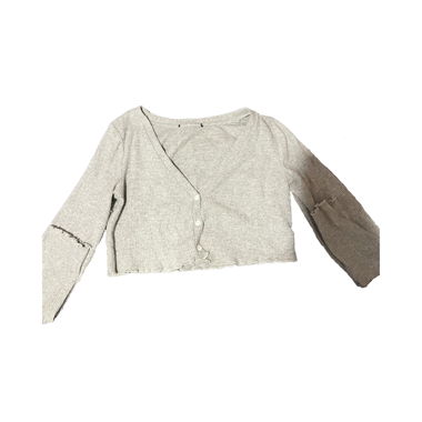 CROPPED GREY CARDIGAN/WOMEN SMALL