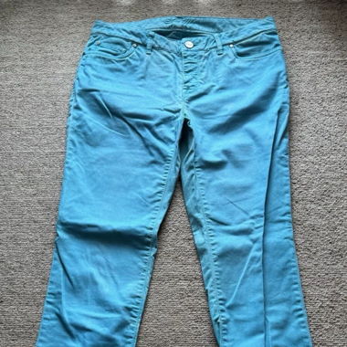 Hose Baumwoll-Stretch Jeans Türkis Modell Lena
