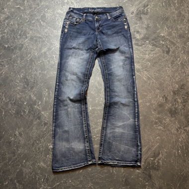 Jeans vintage a zampa e vita bassa (s)