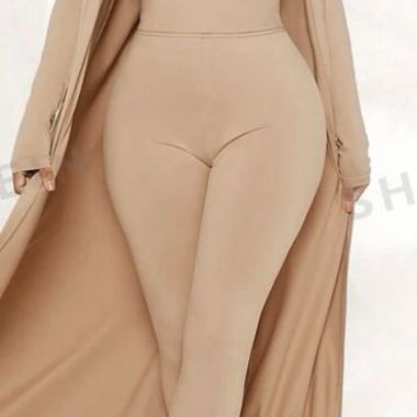 Jumpsuit mit Mantel in beige / Grösse: S